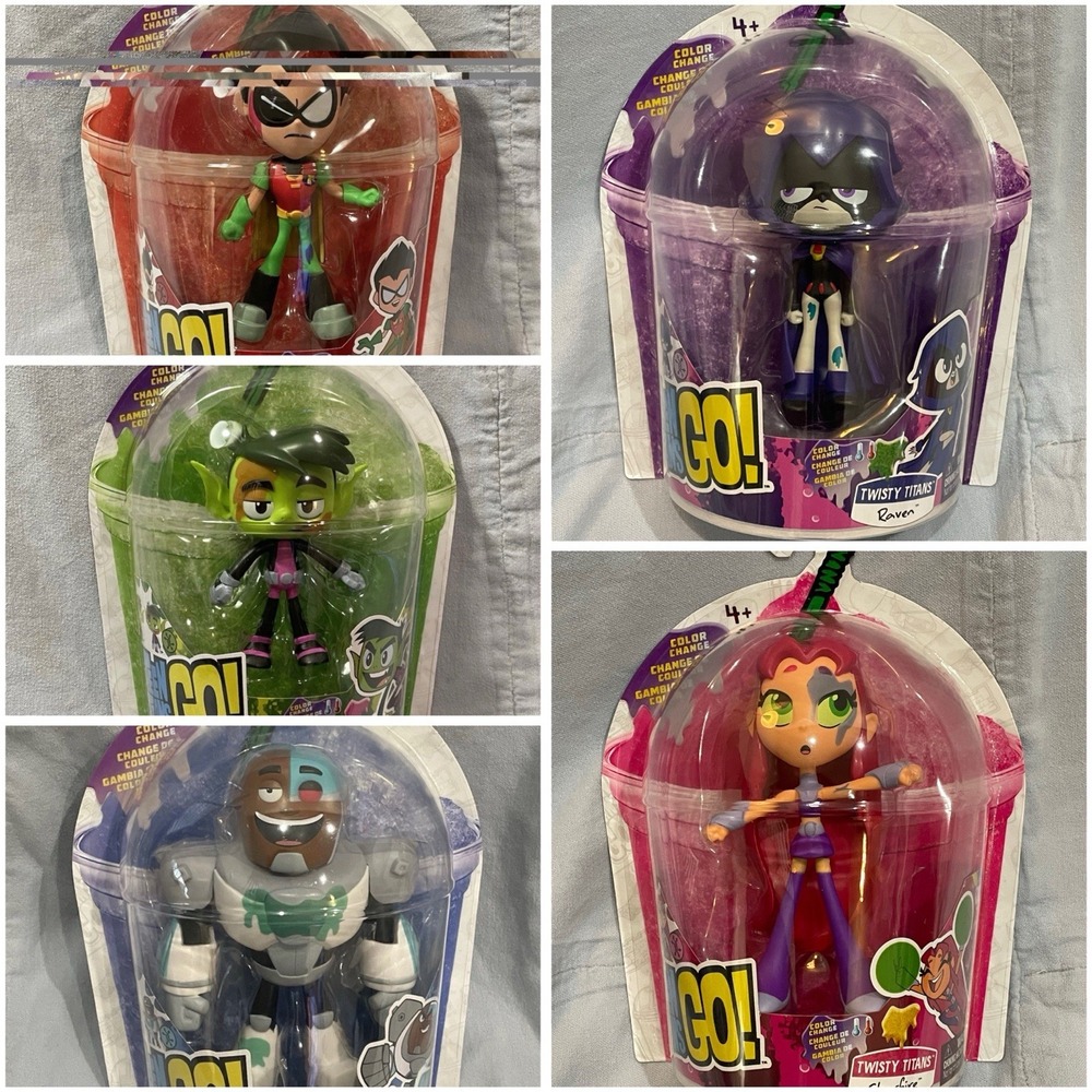 NEW Set of 5 - DC Comics Teen Titans Go! Twisty Titan Flexible Action Figure
